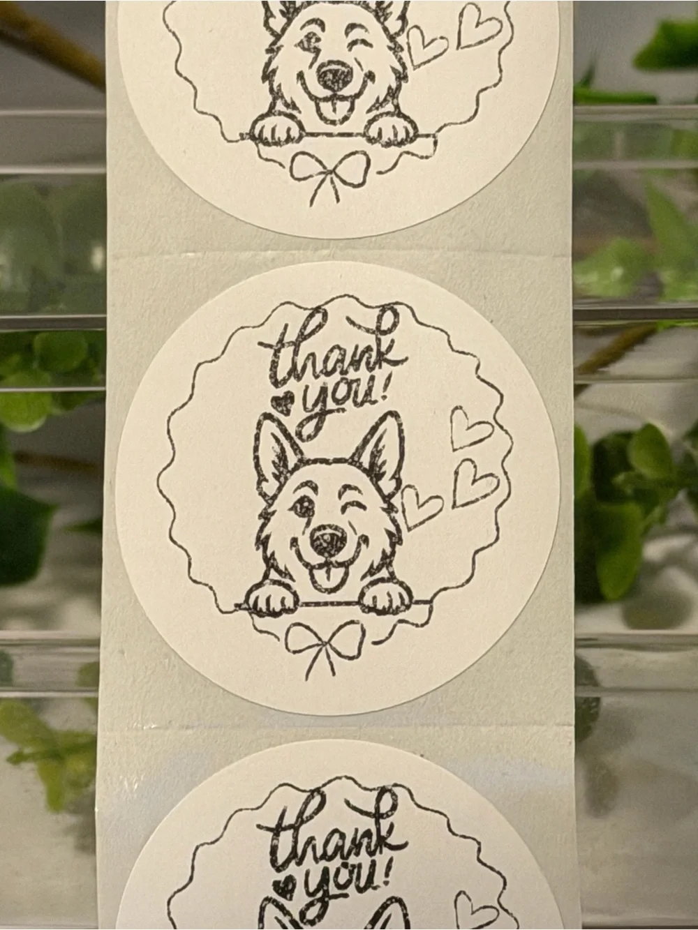 200 German Shepherd Thank You Stickers 2” Round Dog Hearts Small Business